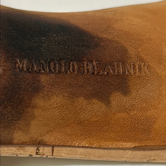 Manolo Blahnik Natural Cork Astuta Open Toe Slide Heels Size 39/8.5 - Picture 12 of 16